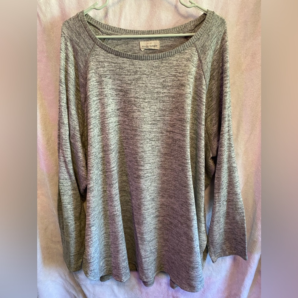 Simply Threads | Super Cozy Legging Tee in Heather Grey |  3X